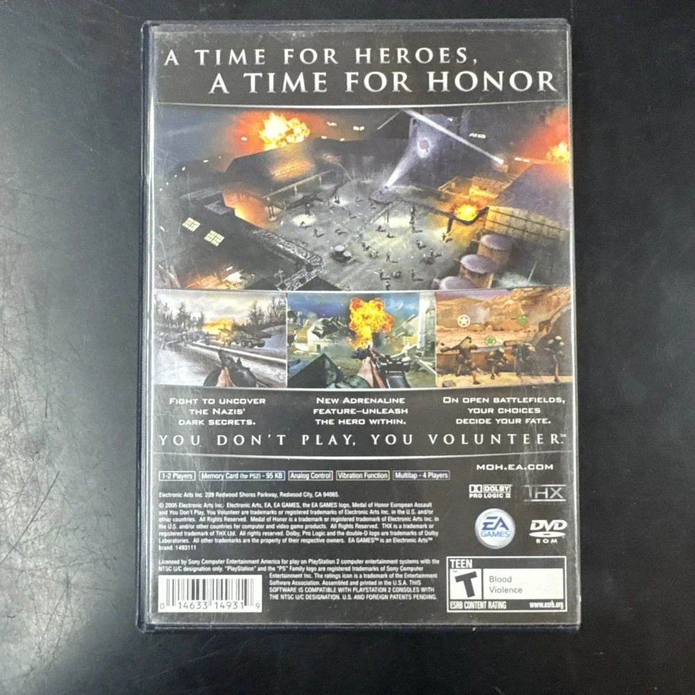 Medal of Honor European Assault PS2 Complete CIB Black Label Tested Working